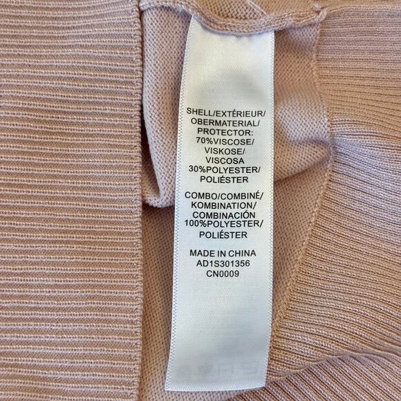 ADRIANNA PAPELL Swiss Dot Sheer Sleeve Sweater Women's Size L Dusty Pink - Picture 10 of 12